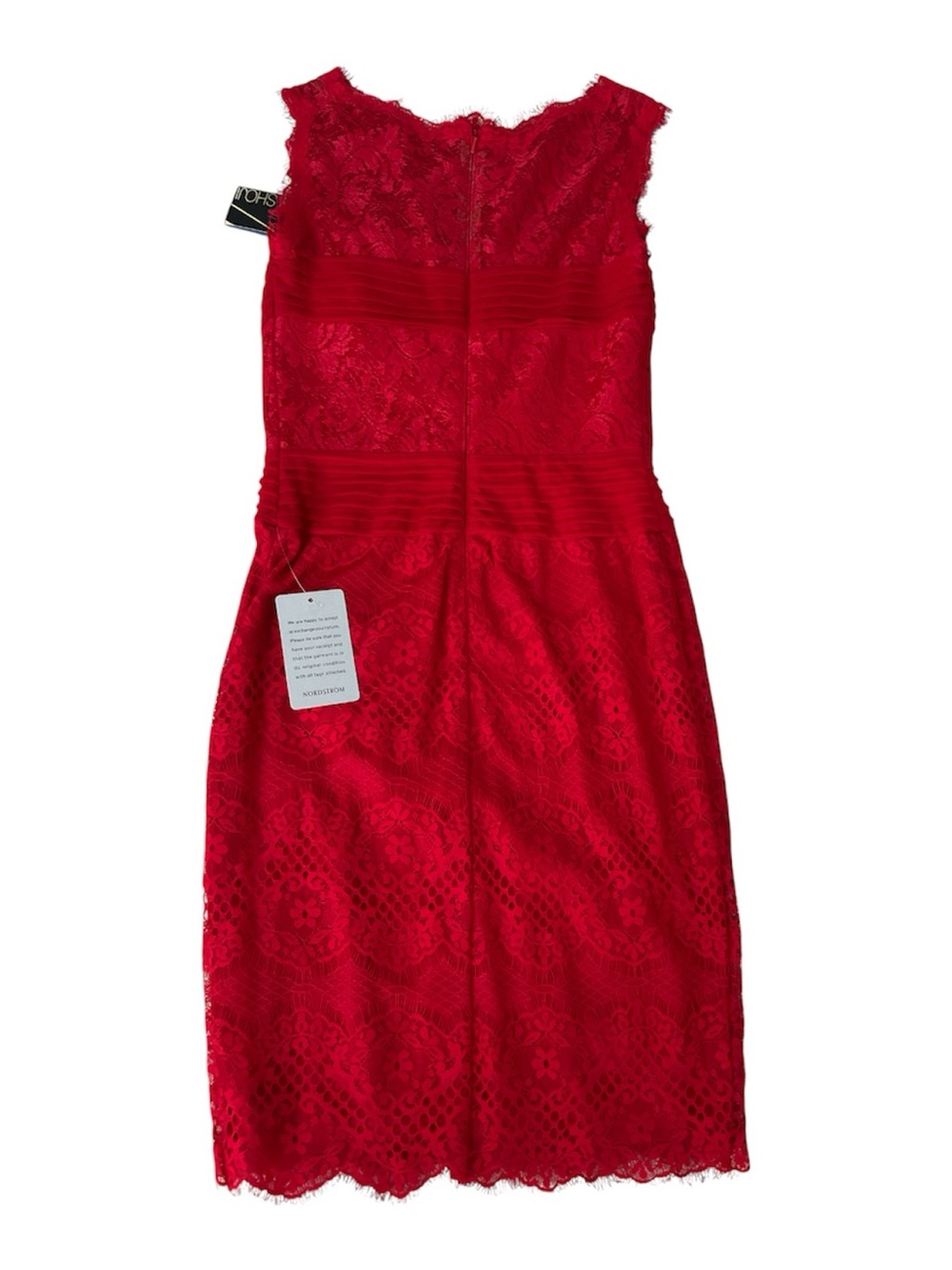 Tadashi Shoji Vibrant Red Lace Evening Dress - Picture 3 of 6